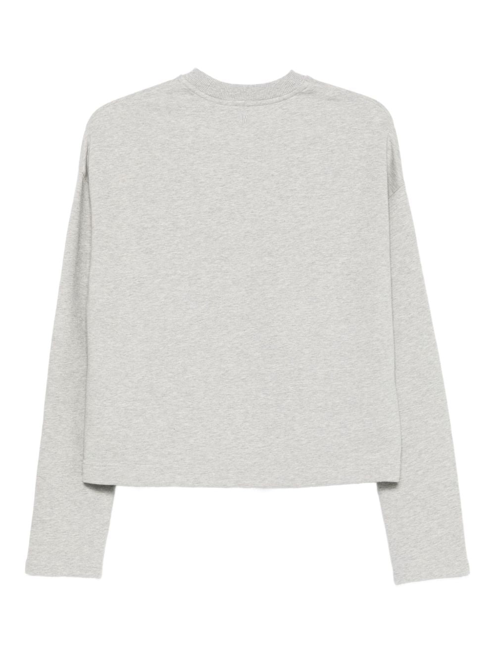 Ami Paris Sweaters Light Grey cotton crewneck