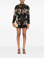 Zimmermann Shirts Black with rose print