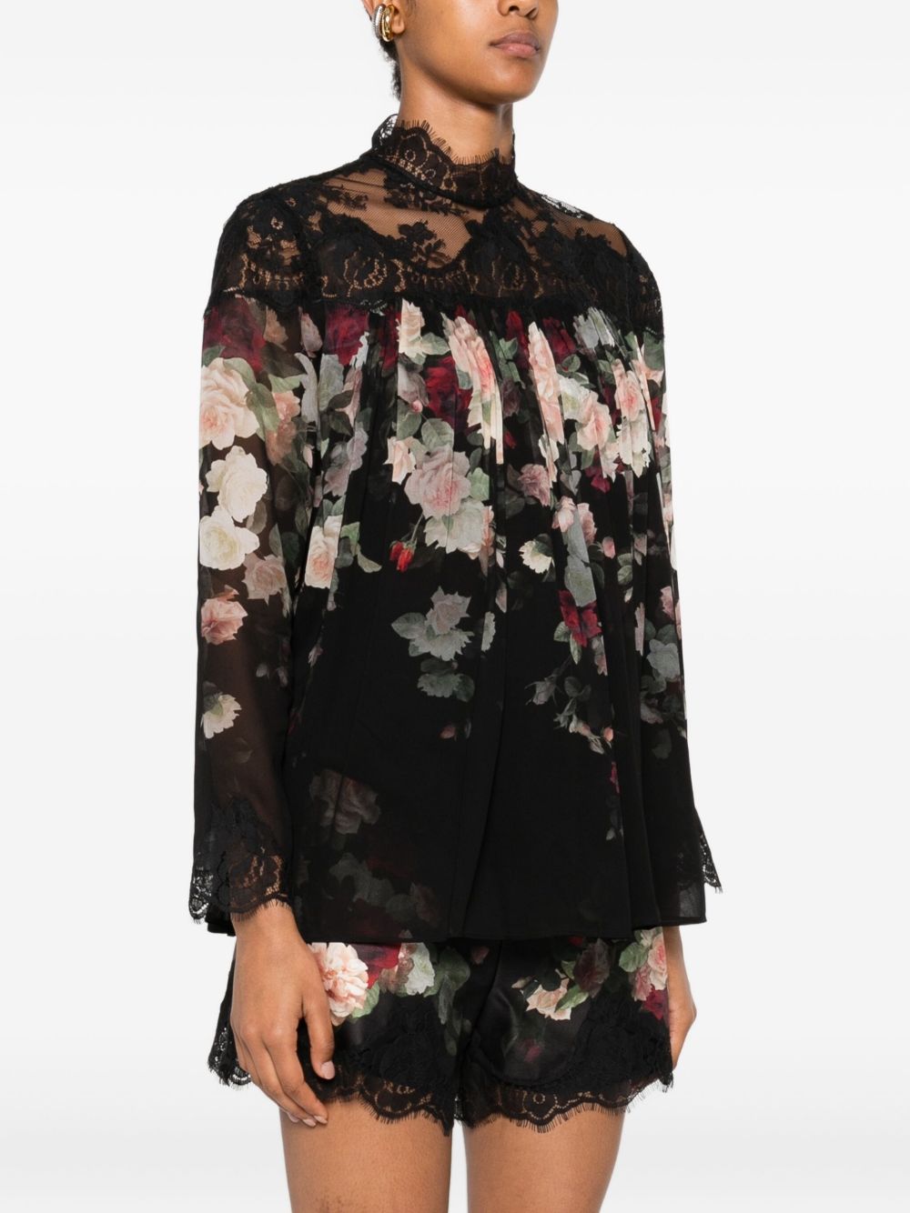 Zimmermann Shirts Black with rose print