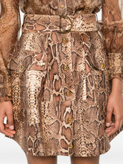 Zimmermann Skirts Brown belted snakeskin print