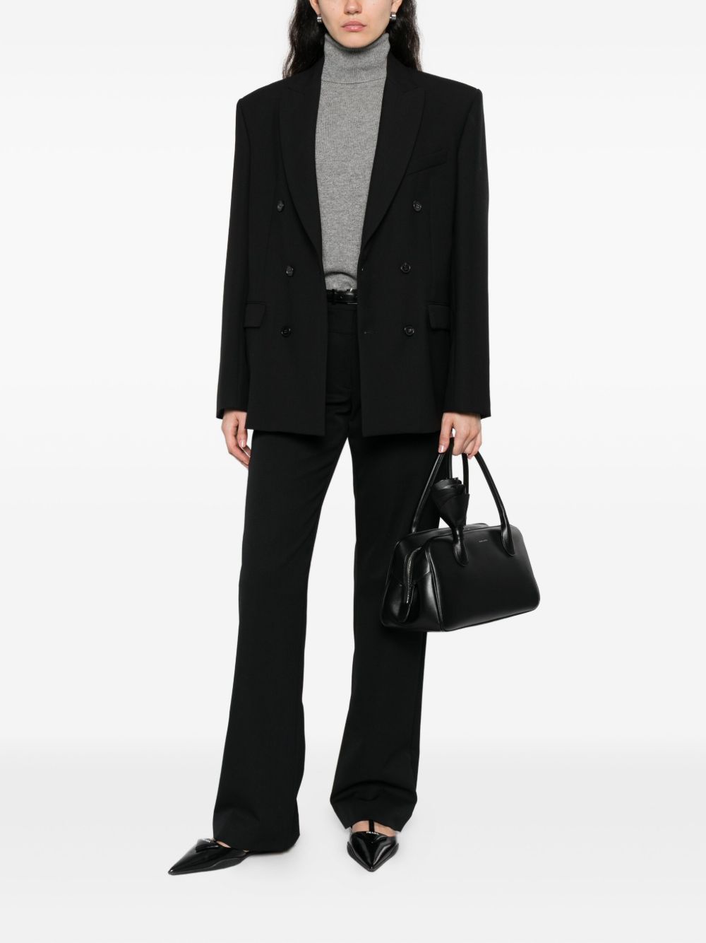 Pulls Emporio Armani Col roulé en cachemire gris