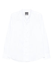 Emporio Armani Shirts White cotton mandarin collar