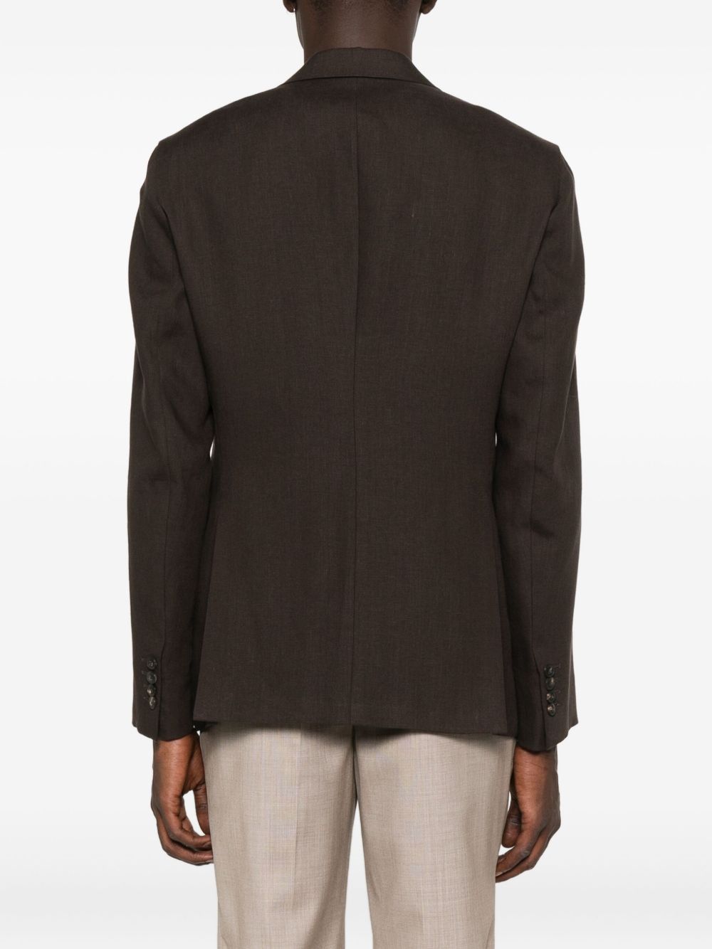 Emporio Armani Jackets Brown linen single-breasted jacket