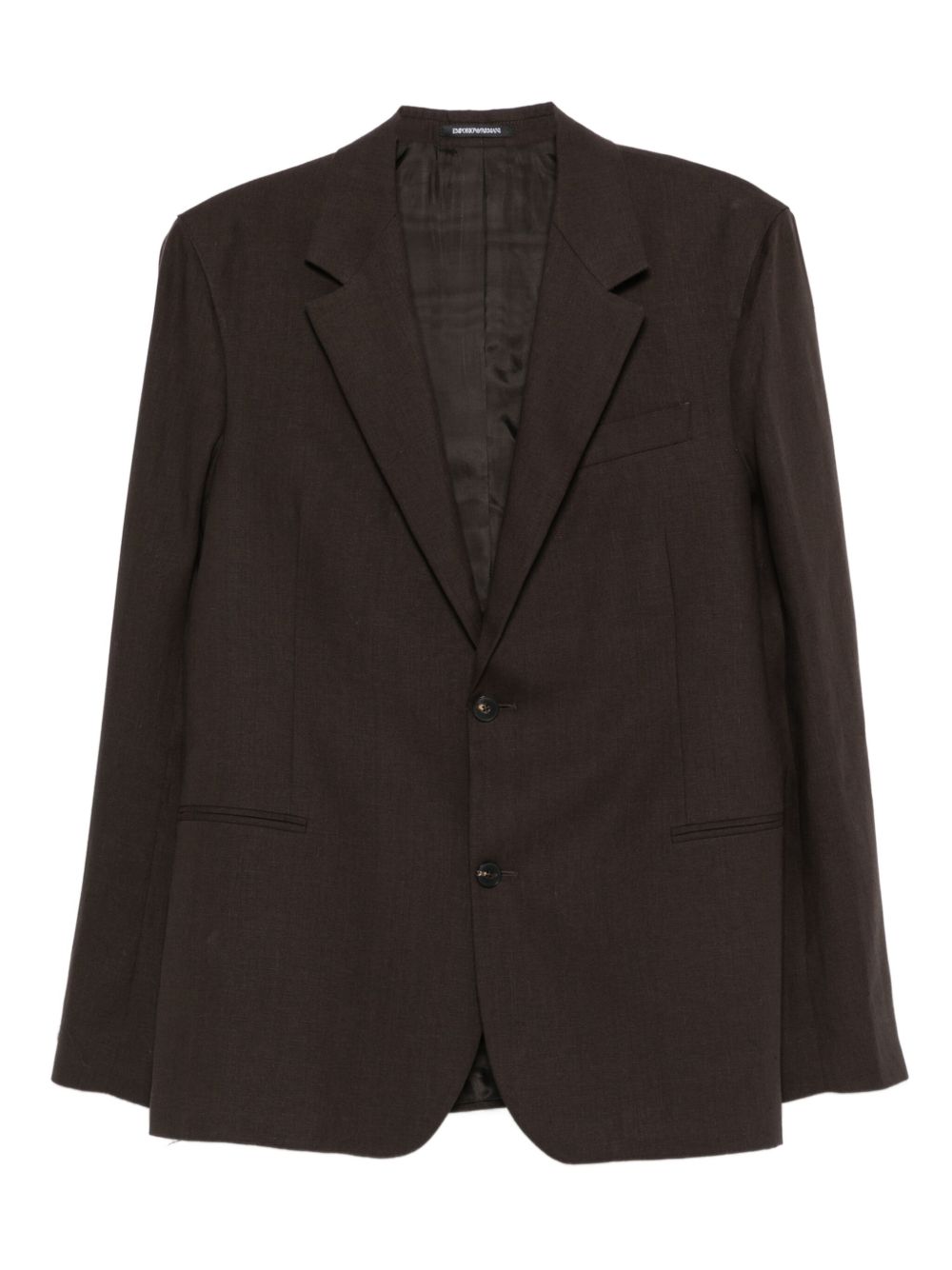 Emporio Armani Jackets Brown linen single-breasted jacket