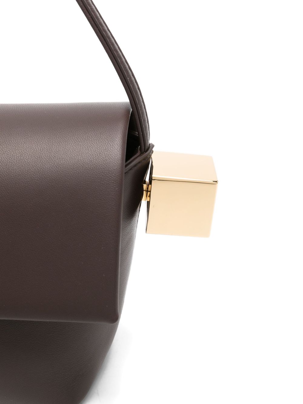 Bolso Jacquemus Le Rond Carré de piel de cordero marrón