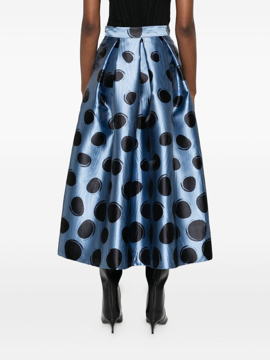 Clear Blue Pleated Midi Skirt — LUNATICA MILANO