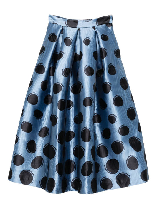 Clear Blue Pleated Midi Skirt — LUNATICA MILANO