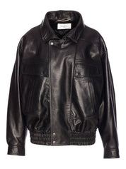 Saint Laurent Jackets in Black Lambskin Leather