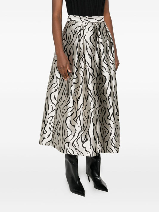 Grey Pleated Midi Skirt — LUNATICA MILANO