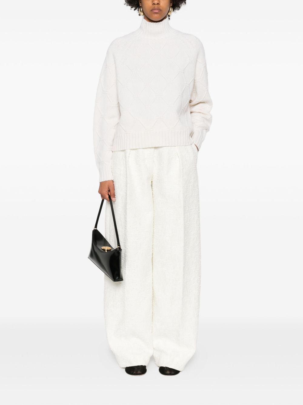 Cream Wool–Cashmere Sweater — Elisabetta Franchi