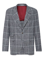 Brunello Cucinelli Jackets Blue wool deconstructed jacket
