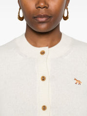 Maison Kitsuné Beige Wool Sweater — Embroidered Fox Detail