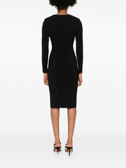 Elisabetta Franchi Black Dress — Long Sleeve with Gold Embellishments