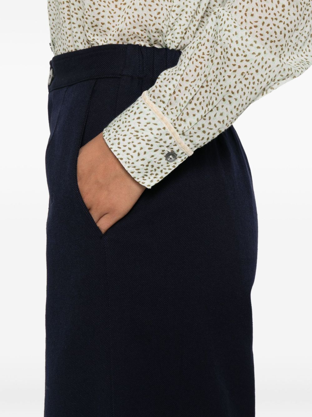 Forte Forte Trousers Blue — High‑Waist Cotton Trousers