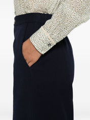 Forte Forte Trousers Blue — High‑Waist Cotton Trousers