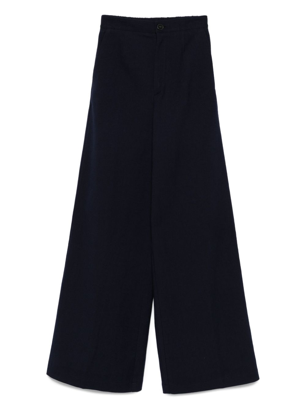 Forte Forte Trousers Blue — High‑Waist Cotton Trousers