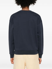 Maison Kitsuné Blue Fox-Embroidered Cotton Sweater