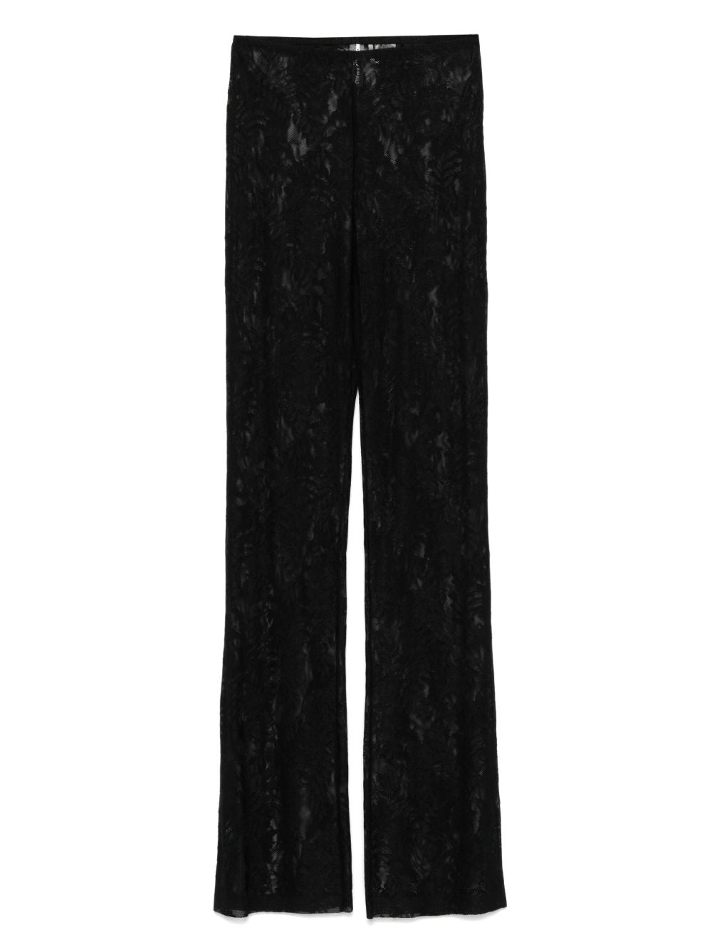 Norma Kamali Trousers Black — Lace Skinny Trousers