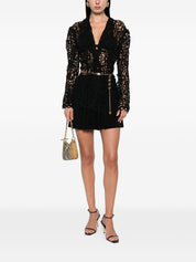 Norma Kamali Jackets Black — Lace Single‑Breasted Blazer