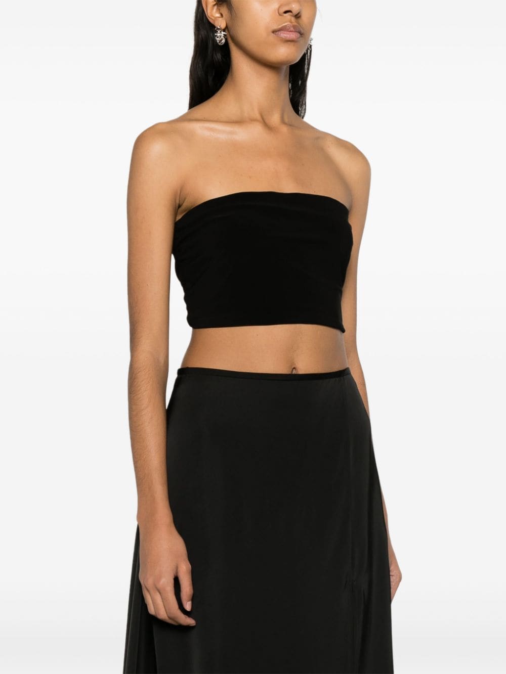 Norma Kamali Top Black — Silk & Nylon Elegance