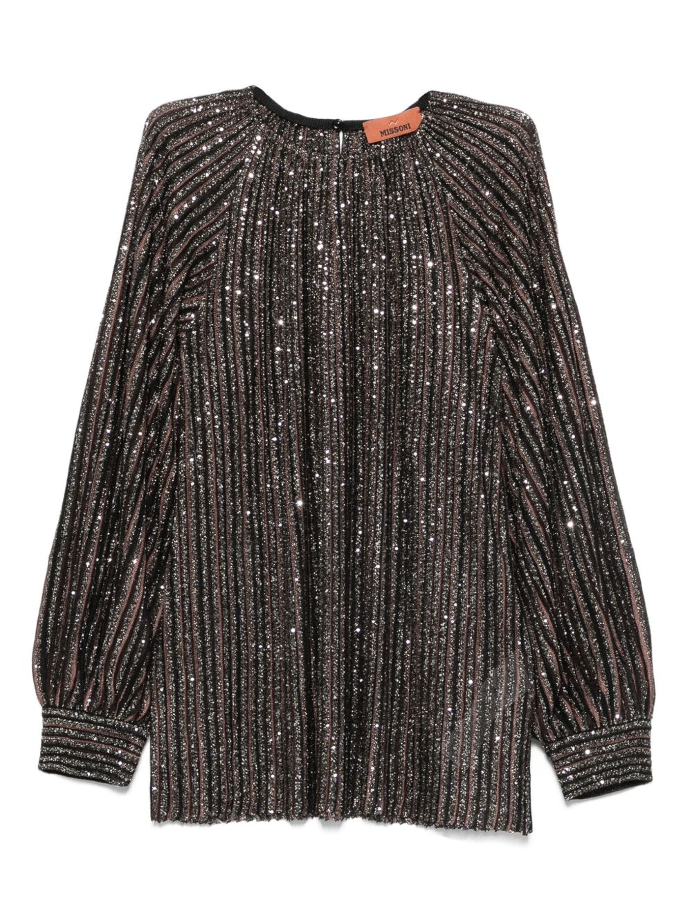 Top Missoni marron à paillettes