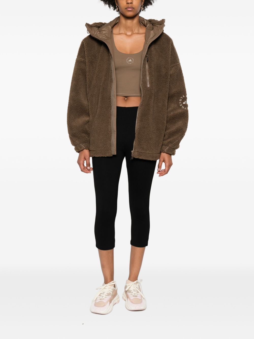 Adidas By Stella McCartney Sweaters Brown hooded track top