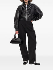 Givenchy Coats Black lamb-skin leather bomber jacket