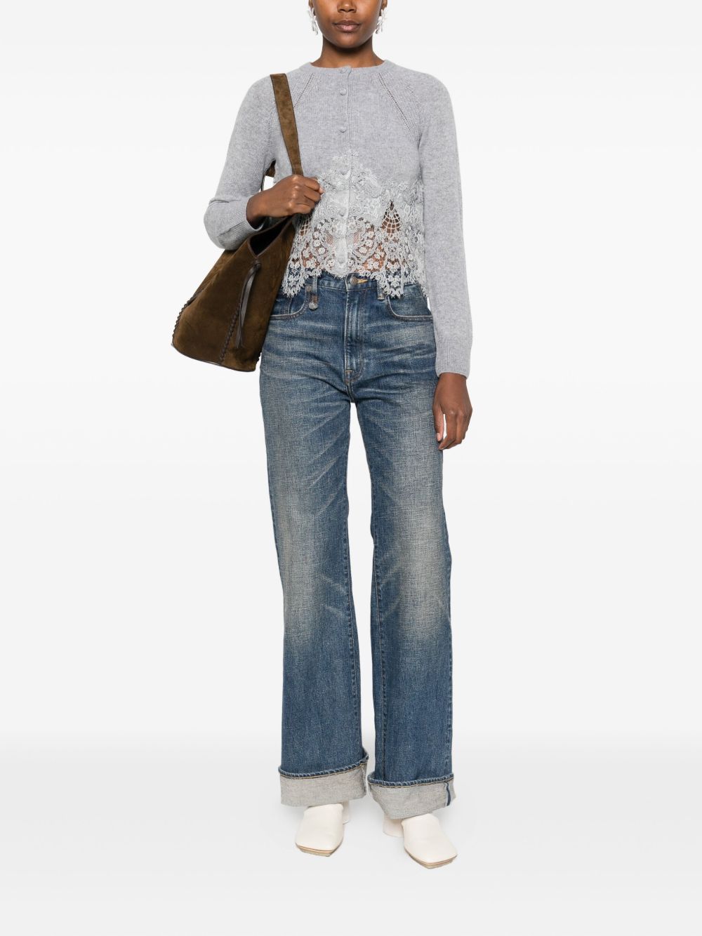 Ermanno Scervino Grey Cashmere Cardigan