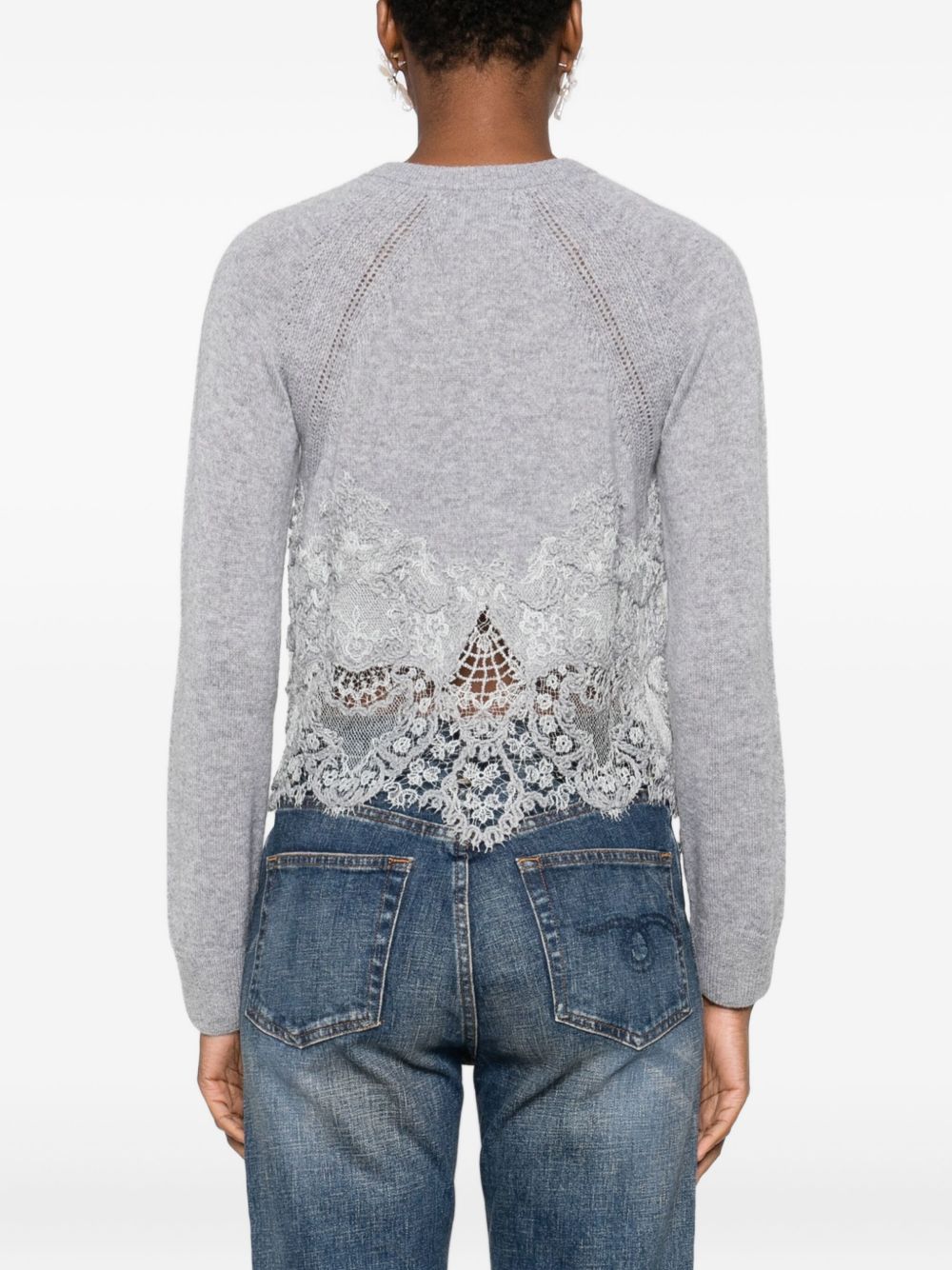 Ermanno Scervino Grey Cashmere Cardigan