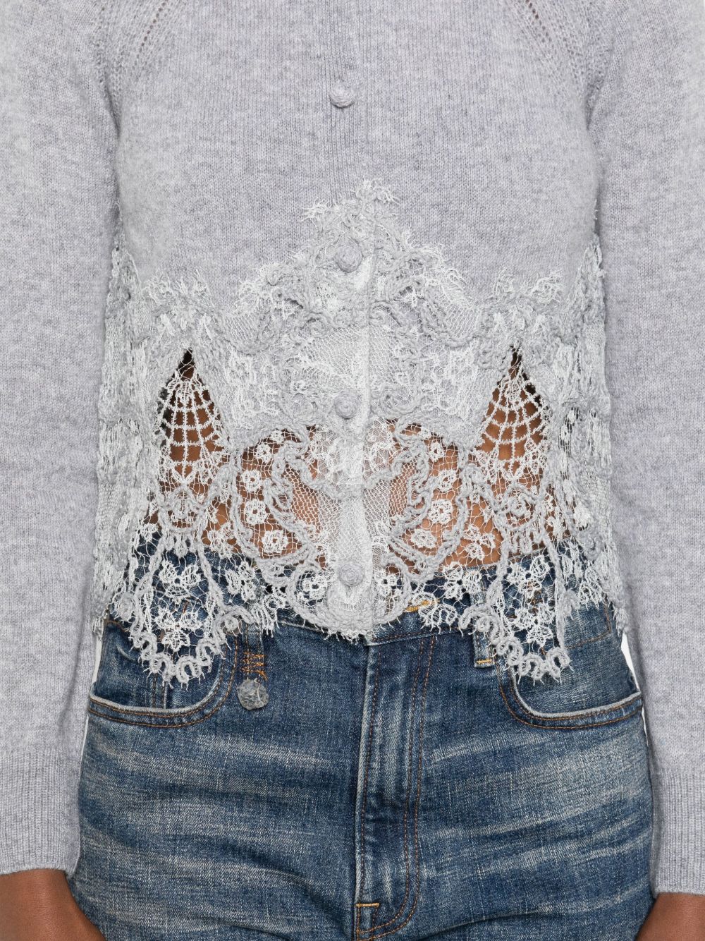 Ermanno Scervino Grey Cashmere Cardigan