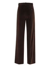 Circolo 1901 Trousers Brown wide-leg cotton