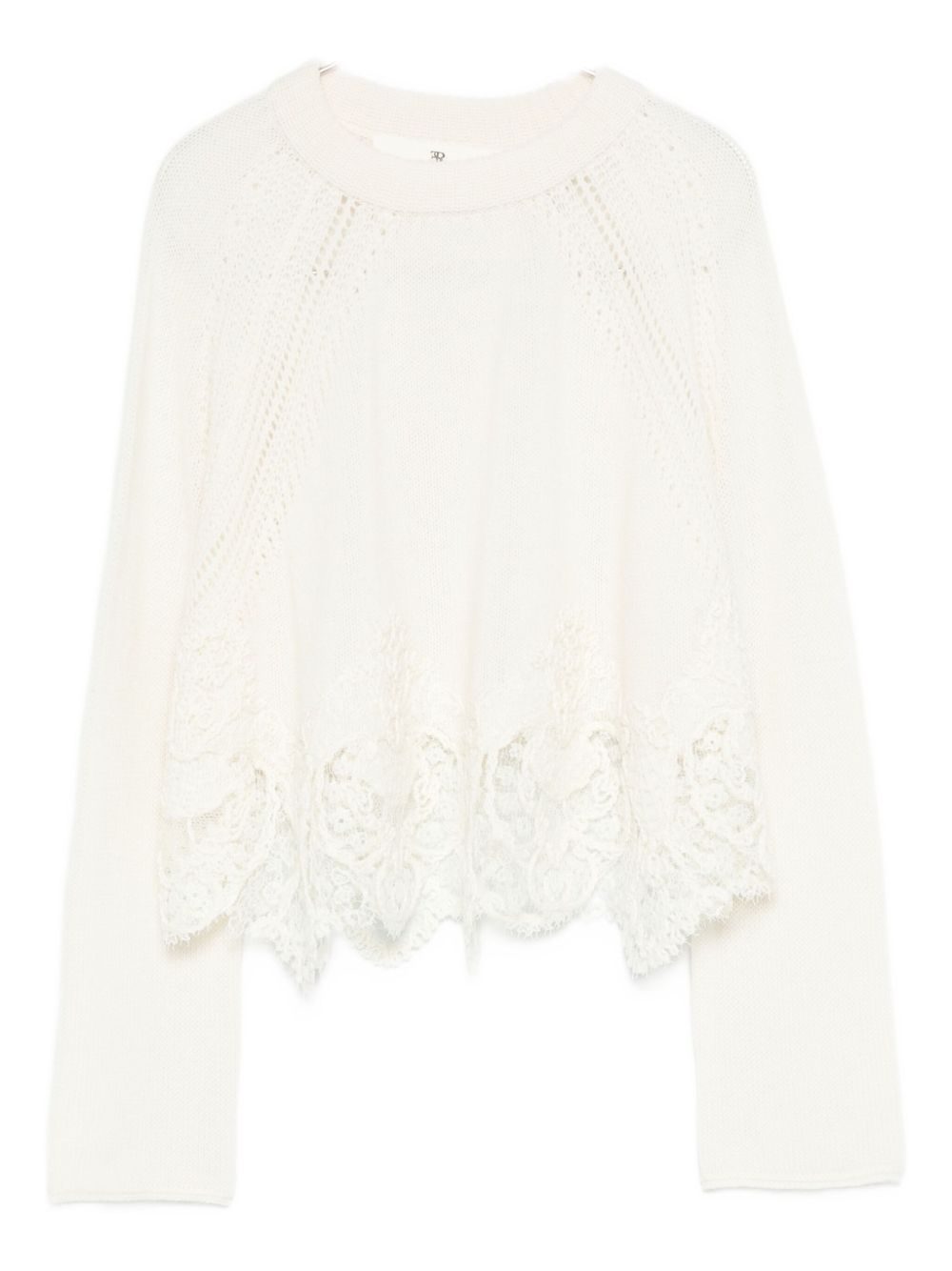 White Cashmere Crewneck Sweater — Ermanno Scervino