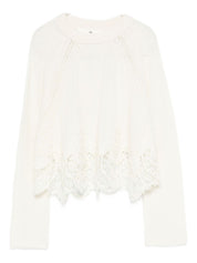 White Cashmere Crewneck Sweater — Ermanno Scervino