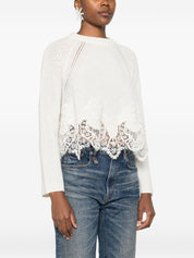White Cashmere Crewneck Sweater — Ermanno Scervino