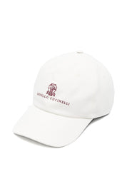Brunello Cucinelli Chapeaux Casquette de baseball en coton blanc