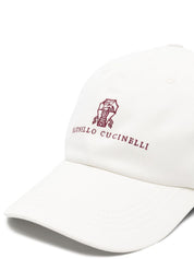 Brunello Cucinelli Chapeaux Casquette de baseball en coton blanc