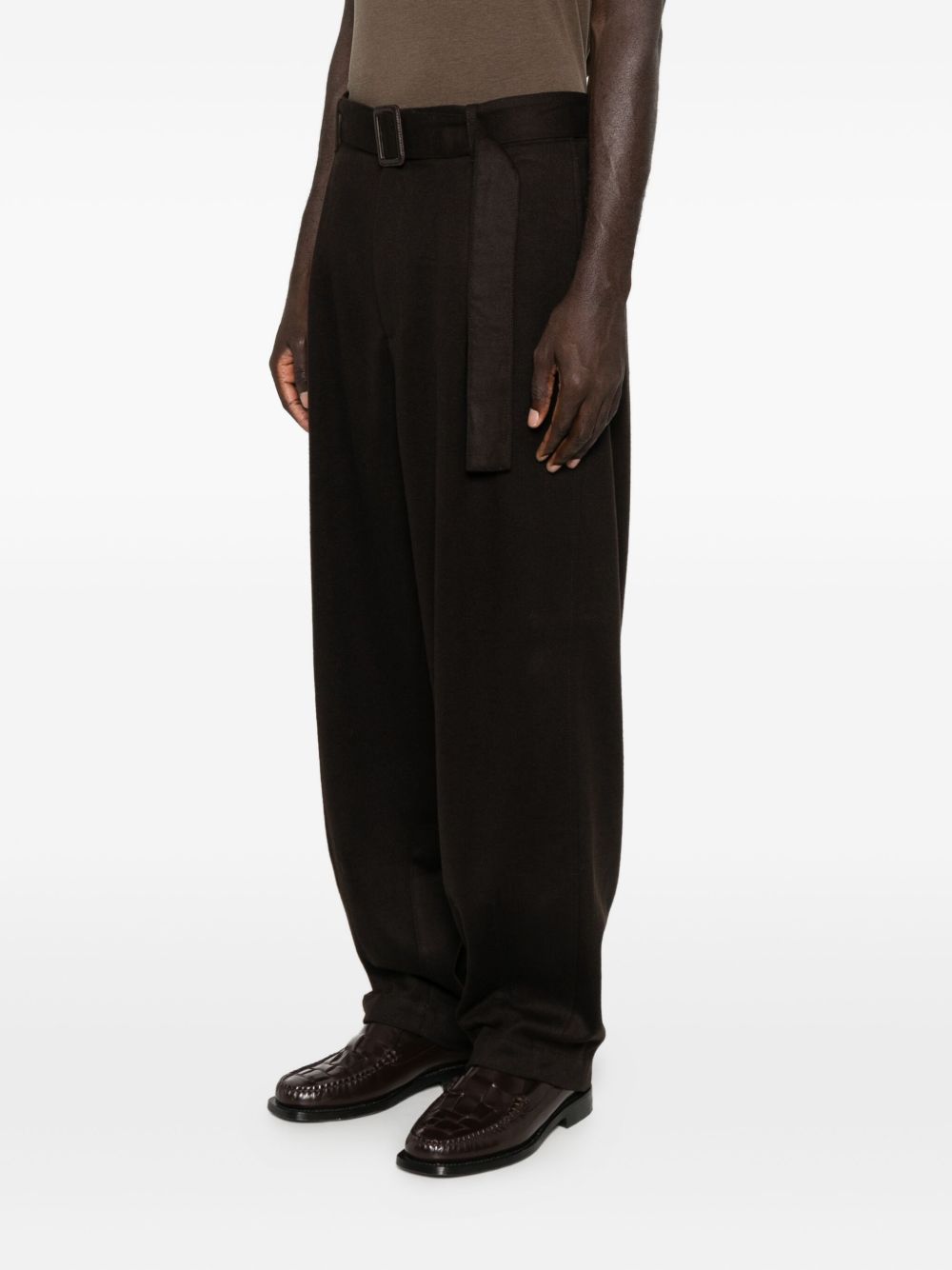 Brown Wool-Cashmere Trousers — Emporio Armani Exclusive
