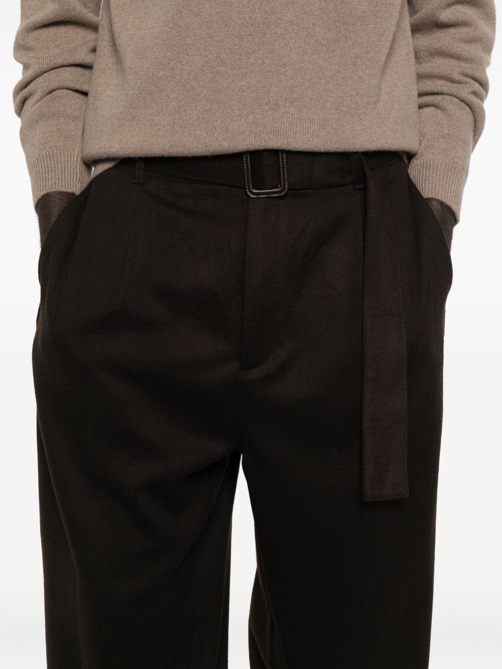 Brown Wool-Cashmere Trousers — Emporio Armani Exclusive