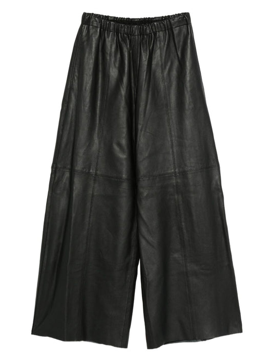 Alysi Trousers Black — Silk‑Blend Tailored Trousers