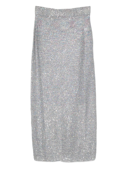 Alysi Silver Skirt — Silk & Nylon Luxury