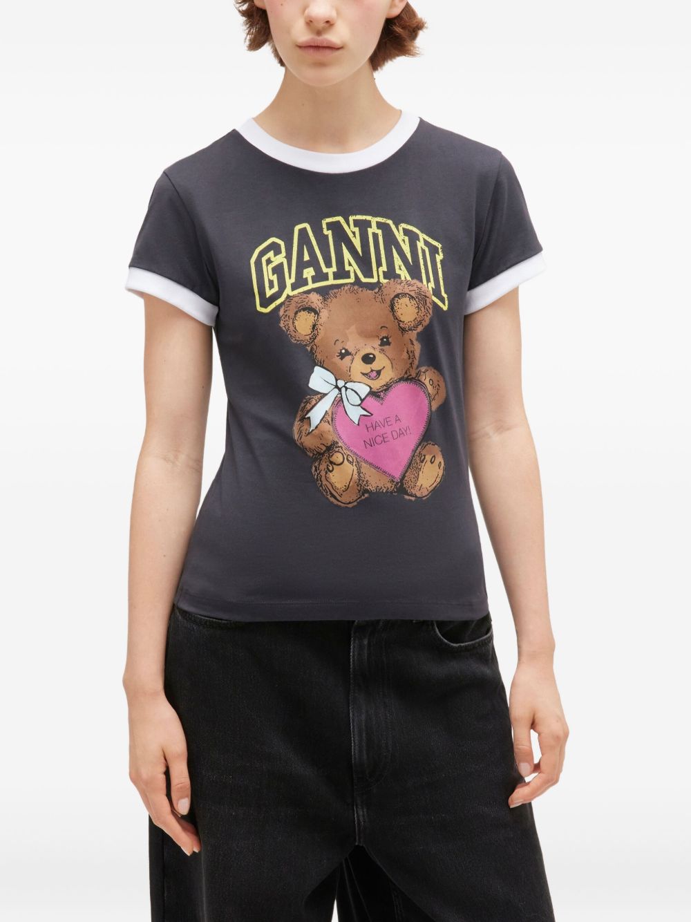 Ganni T-shirts and Polos Grey organic cotton