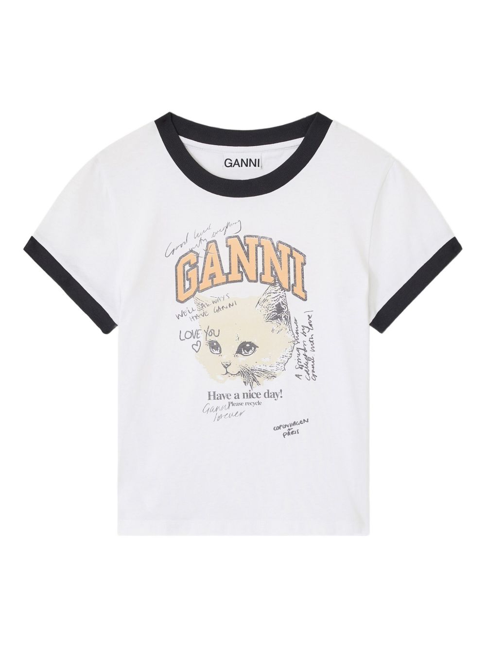 T-shirts et polos Ganni T-shirt blanc en coton biologique