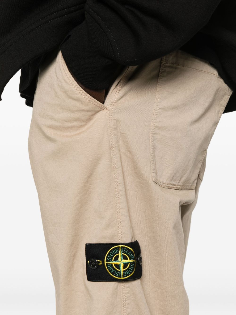 Stone Island Trousers Beige — Cotton Cargo Trousers