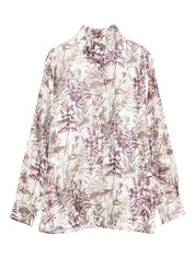 TRAME AUREE Shirts Ivory silk floral print