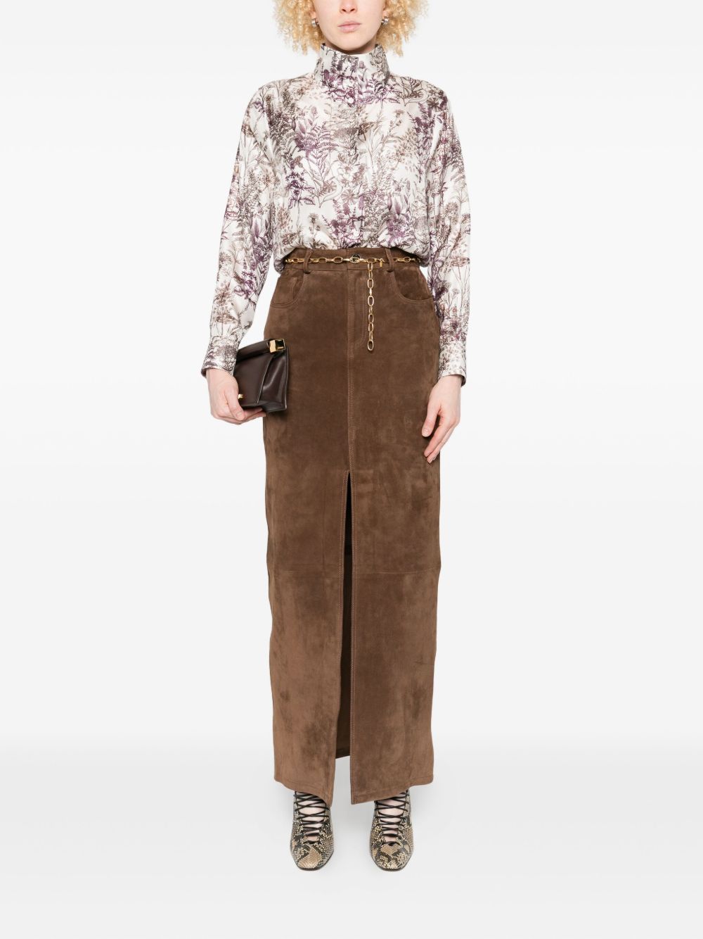 TRAME AUREE Shirts Ivory silk floral print