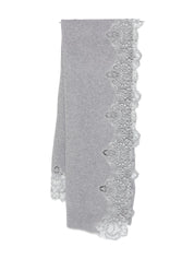 Ermanno Scervino Scarfs Grey cashmere lace
