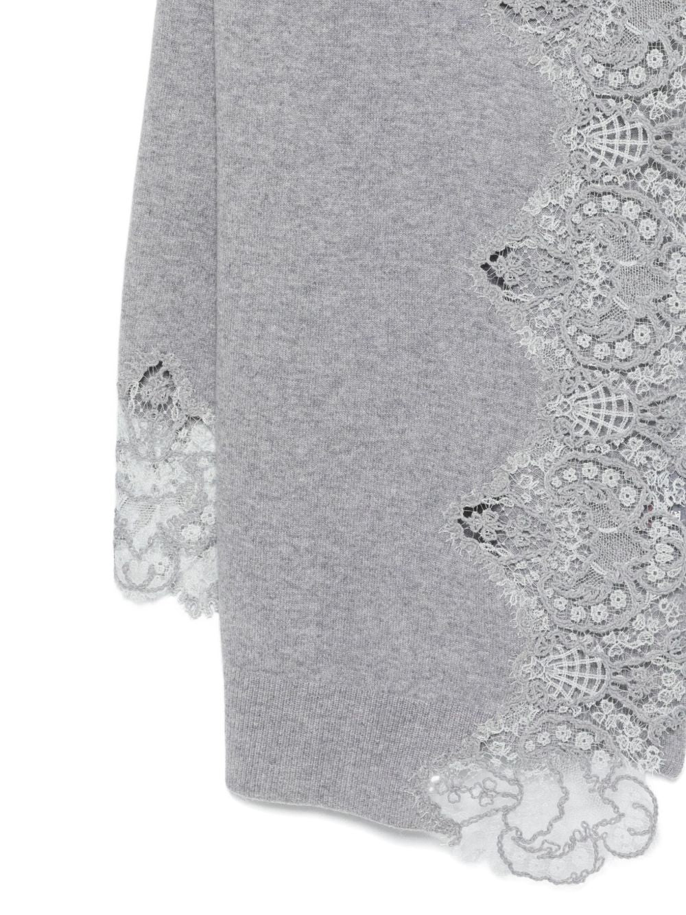 Ermanno Scervino Scarfs Grey cashmere lace