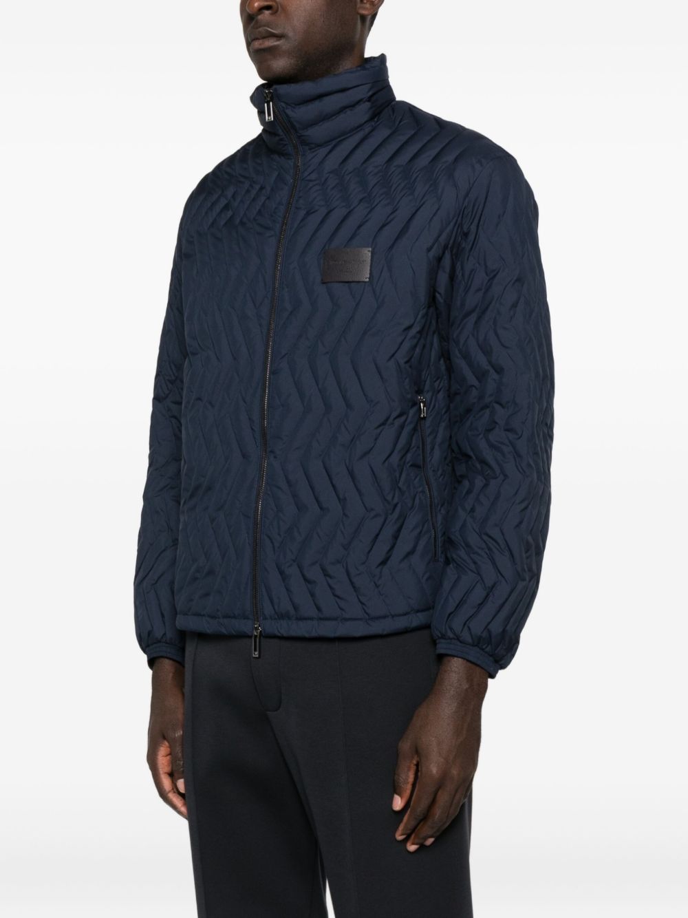 Emporio Armani Coats Blue quilted down jacket