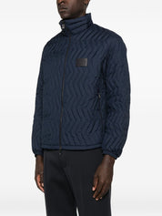 Emporio Armani Coats Blue quilted down jacket