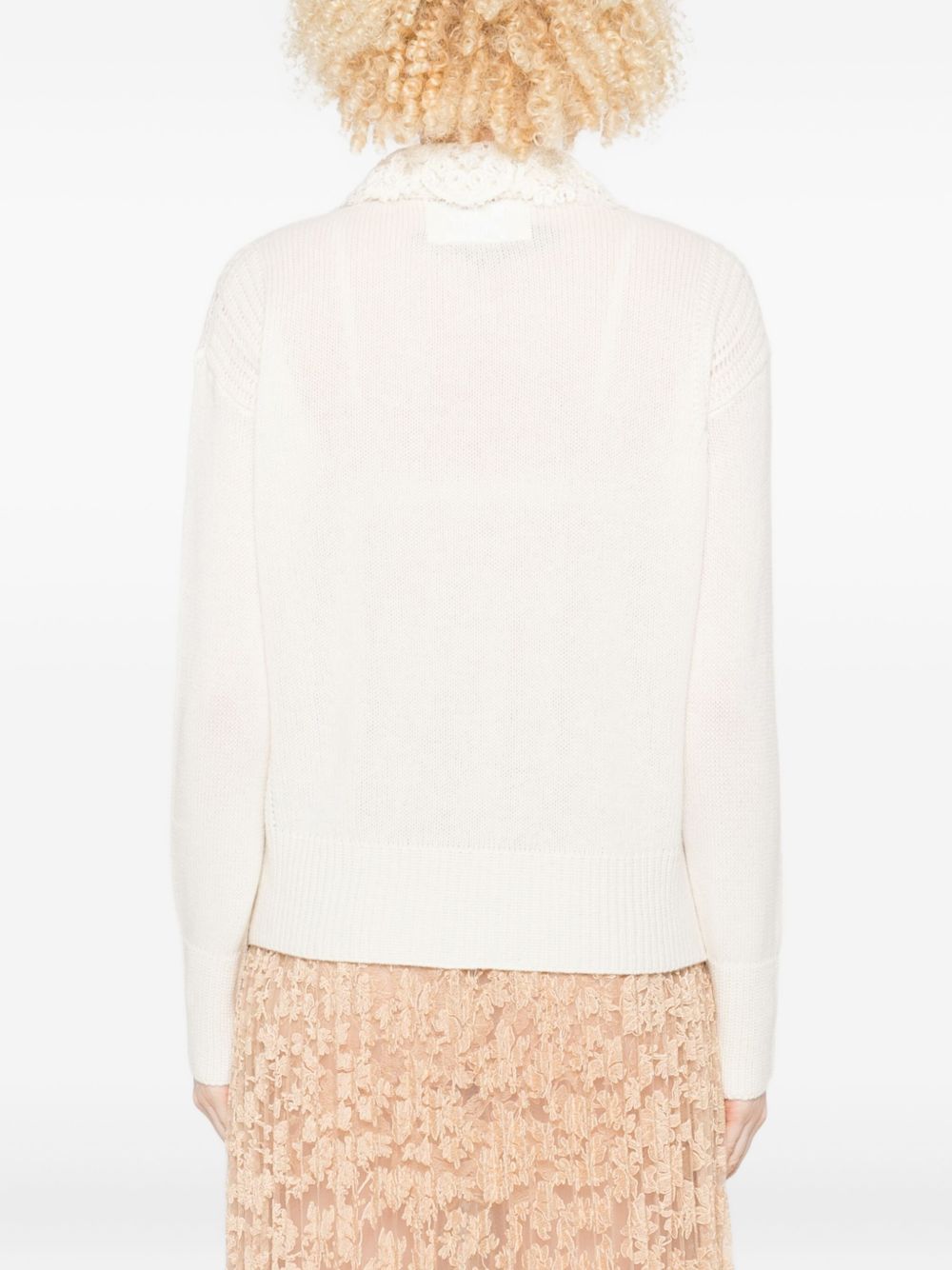 White Cashmere Cardigan — Ermanno Scervino Sweater